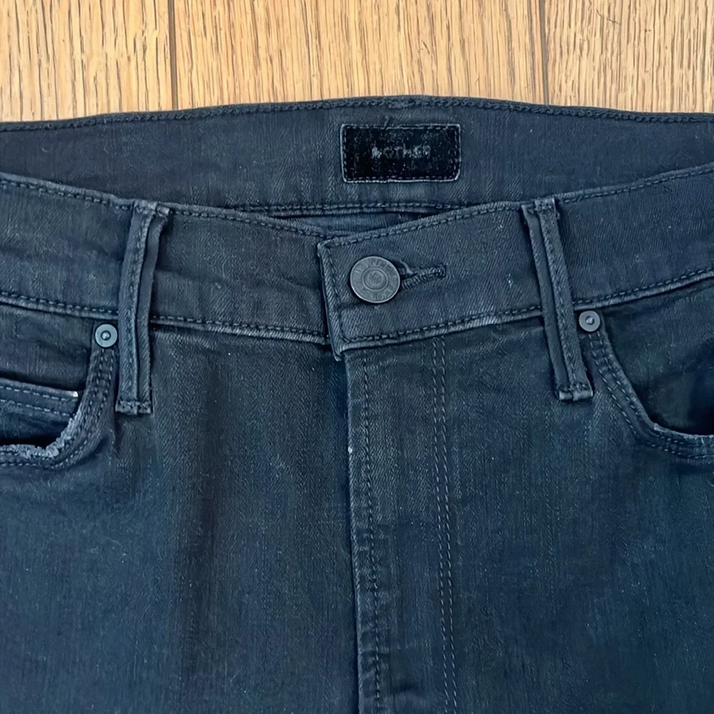 MOTHER The Mid Rise Dazzler Ankle Jeans Not Guilty Black Size 30